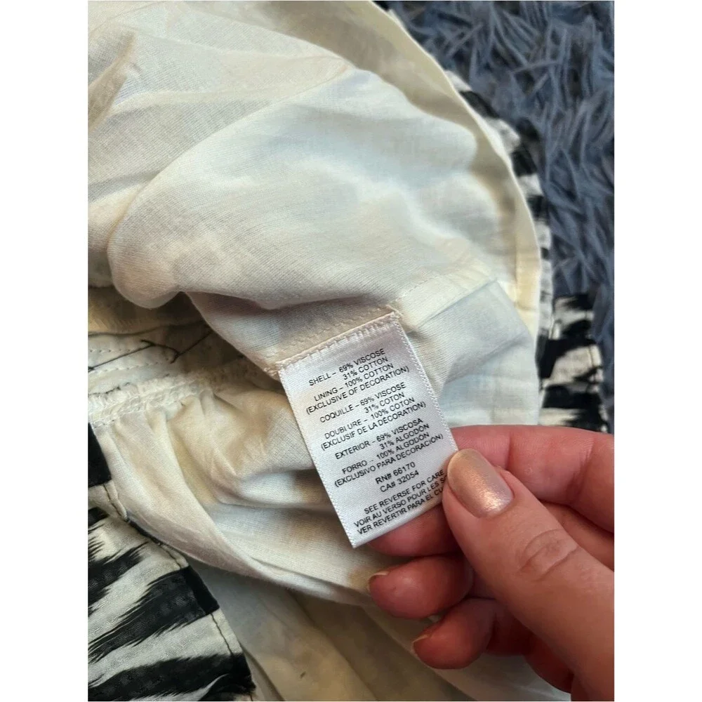 Anthropologie Verb by Pallavi Singhee Abstract Peplum Blouse Black White Size M